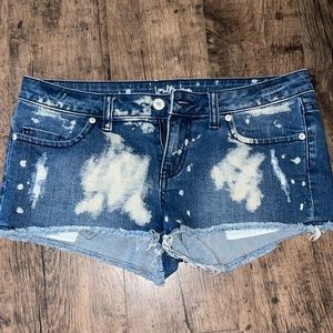 Jean stone washed shorts